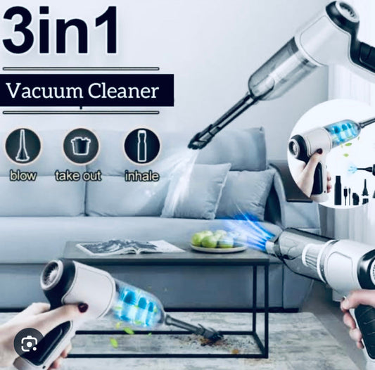 LuxeClean™ 3-in-1 Wireless Handheld Vacuum – Duster, Blower & Air Pump
