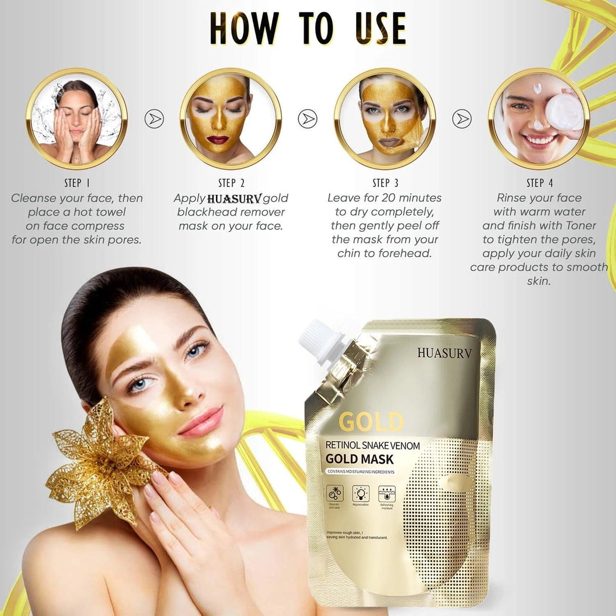 Instant Wrinkle Remover Retinol Gold Mask